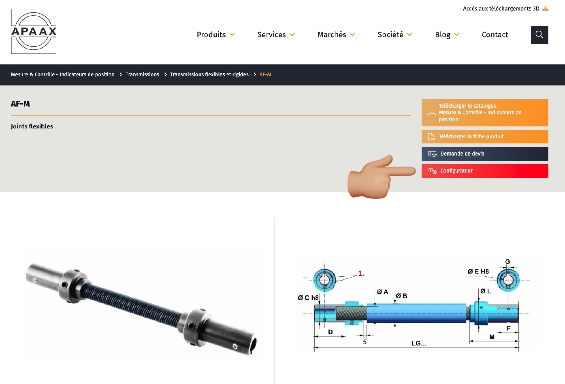 Configurateur gamme Mesure & Contrôle - Indicateurs de position