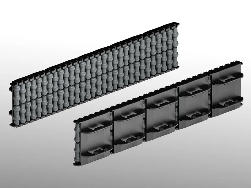 Type 423 - Guide latéral double, module de 375 mm