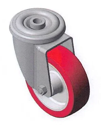 Roue avec oeillet pivotant acier ou inox