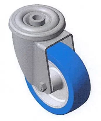 Roue avec oeillet pivotant acier ou inox