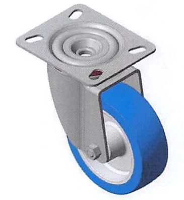 Roue avec platine pivotante acier ou inox