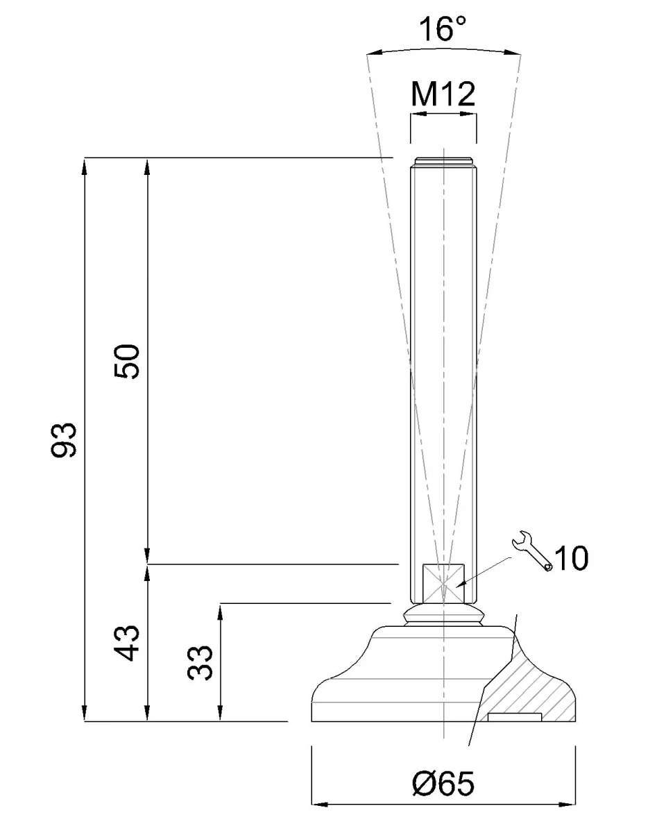 Schéma technique : ø 65